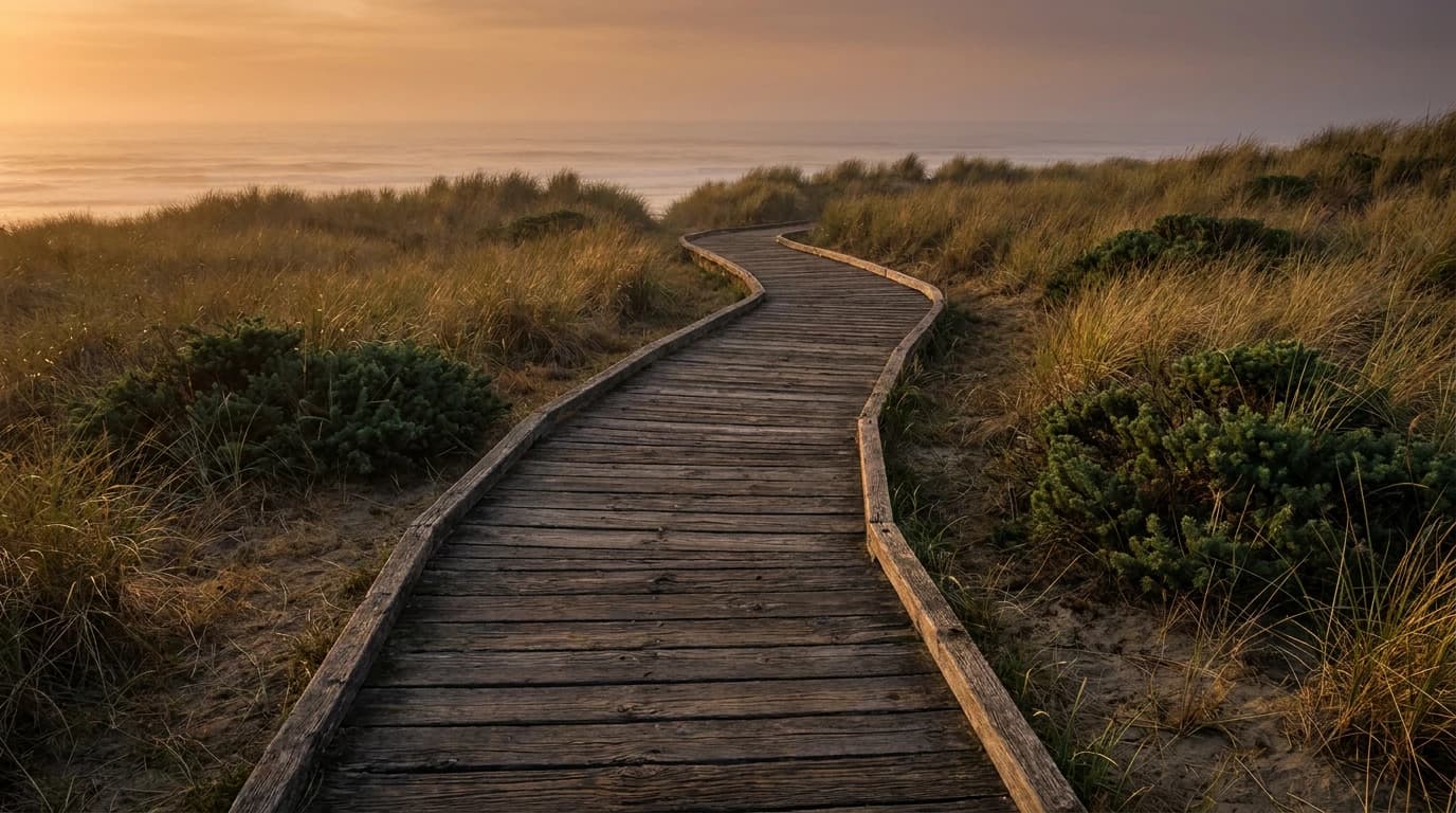 Serene coastal path